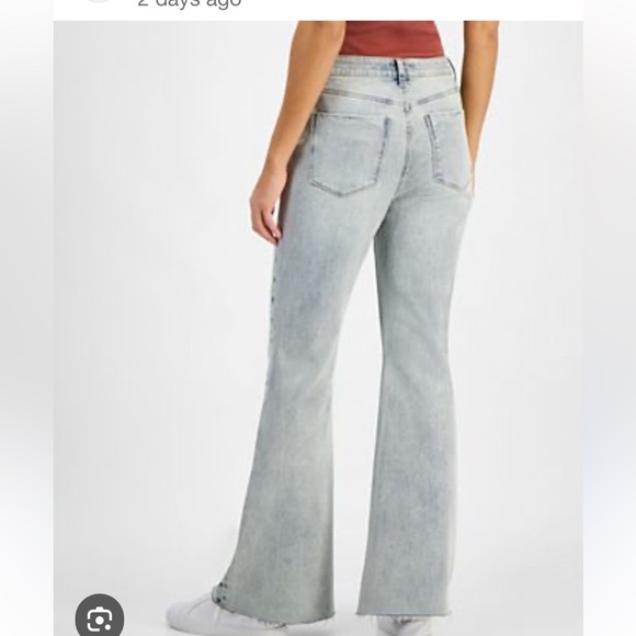 Indigo Rein 30WX32X 1/2 Distressed Flared Wide Leg Denim Jeans Light Blue - Picture 7 of 11